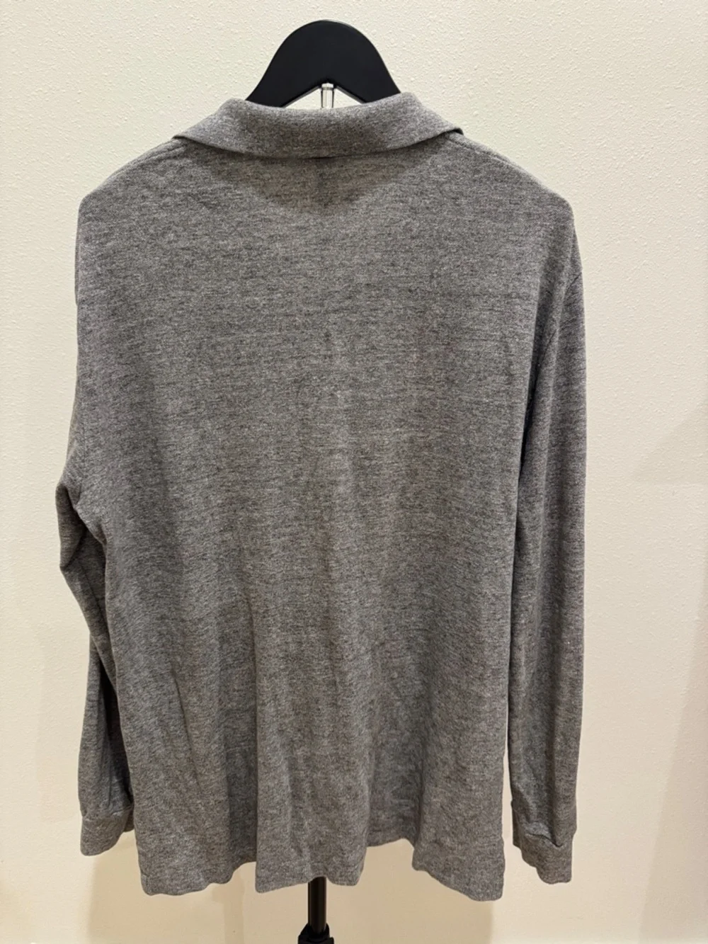 Ralph Lauren Gray Long-Sleeve Polo with Green Pony